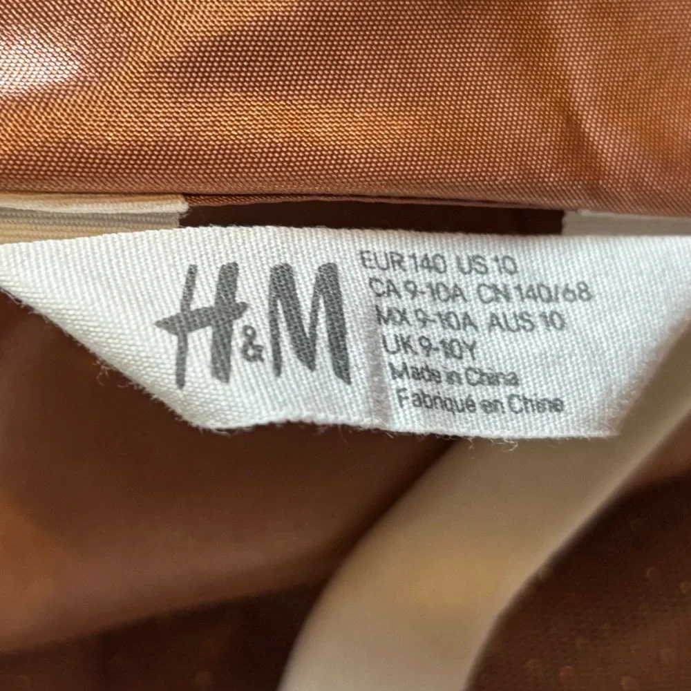 H&M Shimmering Champagne Brown Kids Dress with Star Charm